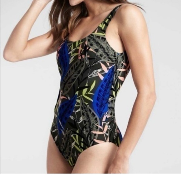Athleta Midnight Palm Scoop Women’s One Piece Swimsuit - Picture 15 of 16